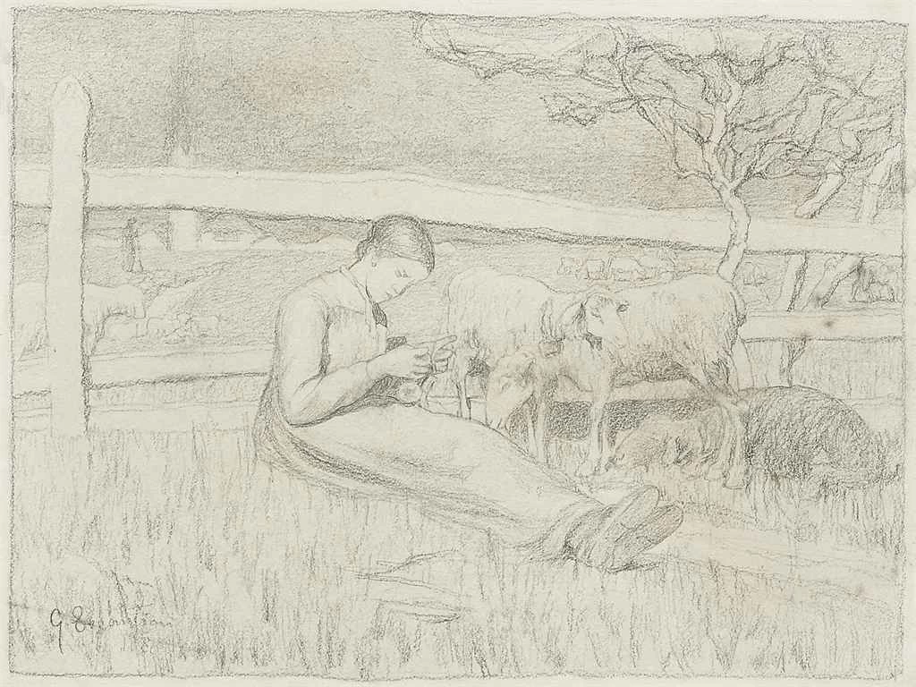 Ragazza che fa la calza, 1888